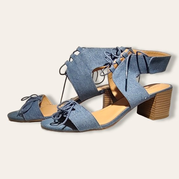 Dominique Nicole blue denim sandals sz 11 NWOT - Picture 4 of 9